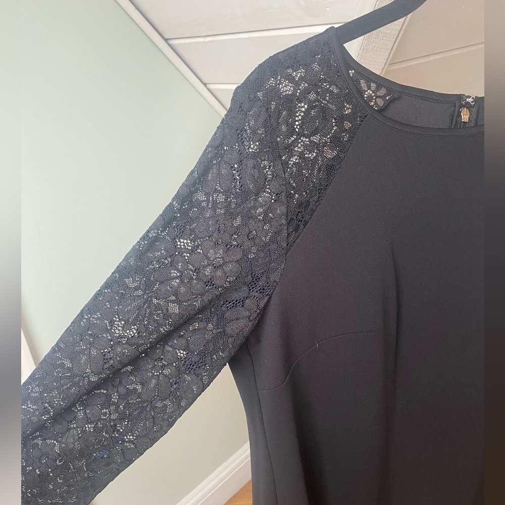 NWT Tommy Hilfiger Little Black Dress Lace Long Sleeves Size 14 - Picture 4 of 16